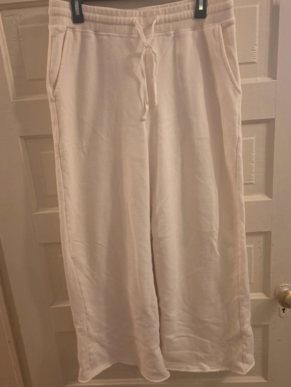 Marine Layer Cream Wide-Leg Drawstring Sweatpants